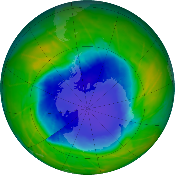 Antarctic ozone map for 05 November 2010